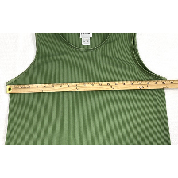 Bon Worth Tank Top Womens Medium Green Sleeveless Ribbed Blouse - Picture 5 of 7
